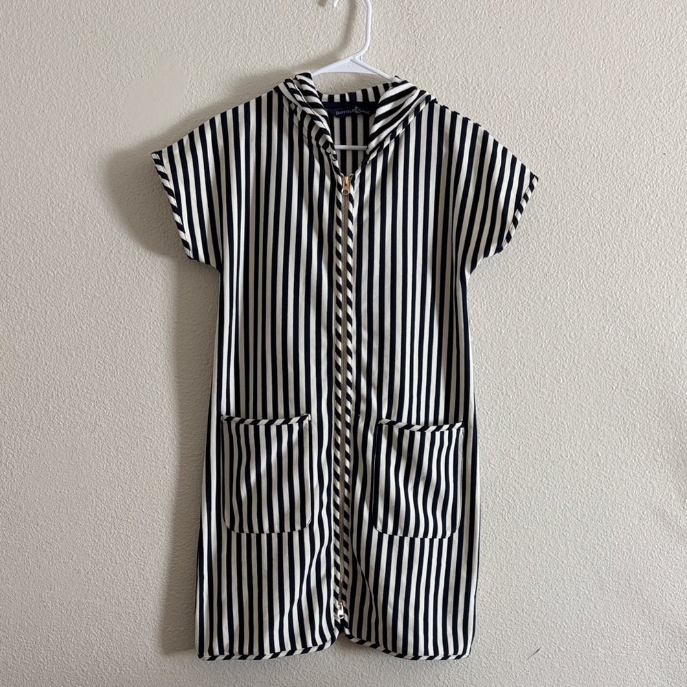 Duffield Lane Striped Hooded Coverup Sz XS